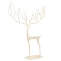 Artikel Grote rendierdecoratie metaal kerstdecoratie wit H58cm