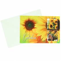 Waardebon zonnebloem met envelop 5st