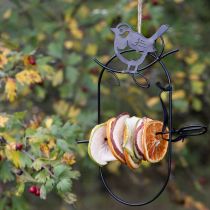 Artikel Hangende decoratie metalen decoratie vogels zwart voederstation 18×22,5cm 3 stuks
