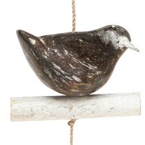 Artikel Hangdecoratie zomer houten vogel decoratie bruin natuurlijk wit 118cm