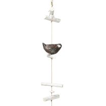 Artikel Hangdecoratie zomer houten vogel decoratie bruin natuurlijk wit 118cm