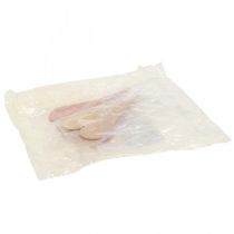 Artikel Hangende deco hartjes om op te hangen oranje/geel 10cm 6st