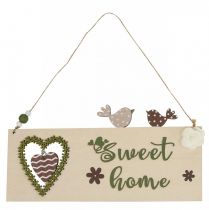 Artikel Raamdecoratie, hangende decoratie, Sweet Home houten bord, 25cm, 2 stuks