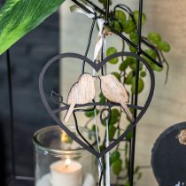 Artikel Hangdecoratie hart met vogels decoratie om op te hangen 12 cm 4 stuks