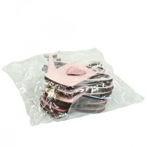 Artikel Hangende decoratie houten gieter deco roze deco hanger 14x12cm 6st