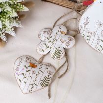 Artikel Hangdecoratie metalen decoratie harten en bloemen wit 10cm 4 st