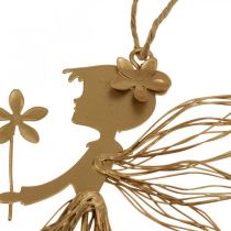 Hangdecoratie metaal elf fee lente decoratie 17,5×2×12,5cm 4st