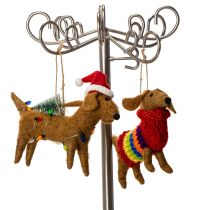 Artikel Decoratief kerstboomornament in de vorm van een teckel, 16 cm, 2 stuks