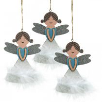 Artikel Kerstdecoratie figuren Kerstboomversiering hout 14,5x10cm 6st