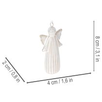Artikel Engelhangertje, decoratief figuurtje om in de kerstboom te hangen, 8 cm, 4 stuks