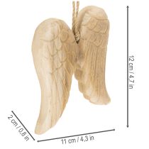 Artikel Houten engelenvleugelhanger voor decoratie, 12 cm