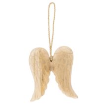 Artikel Houten engelenvleugelhanger voor decoratie, 12 cm