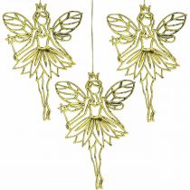 Kerstboomversiering elfjes hanger goud H15cm 16st