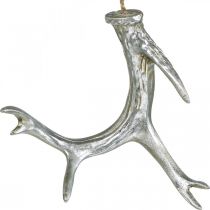 Kersthanger deco gewei advent zilver 15cm 4st