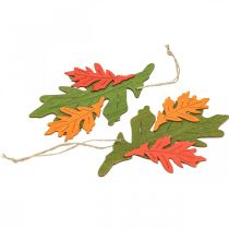 Artikel Herfst decoratieve hanger hout bladeren eikenblad 17cm 6st