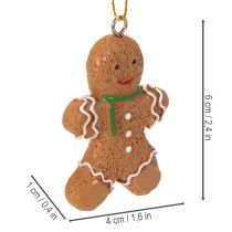 Artikel Decoratieve peperkoekmannetjes als kerstboomversiering, 6 cm, 12 stuks