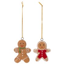 Artikel Decoratieve peperkoekmannetjes als kerstboomversiering, 6 cm, 12 stuks