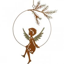 Artikel Engel decoratieve ring metaal roest Kerstdecoratie 23,5x16,5cm 3 st