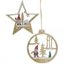 Kersthanger Kerstboomversiering kabouter 8/10cm 12st