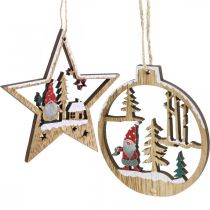 Kersthanger Kerstboomversiering kabouter 8/10cm 12st