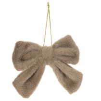Artikel Decoratieve pluche strik met ophanglus, 16 cm, 3 stuks