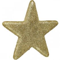 Artikel Kerstdecoratie ster hanger gouden glitter 18,5cm 4st