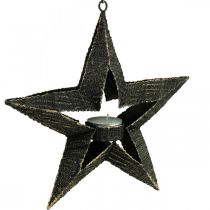 Artikel Theelichthouder metalen kerstster decoratie beige 22,5cm