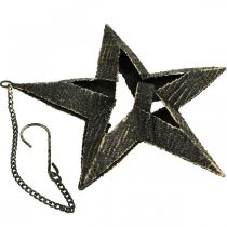 Artikel Theelichthouder metalen kerstster decoratie beige 22,5cm
