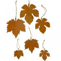 Herfstdecoratie bladeren metaal roest-look esdoornblad 6 stuks