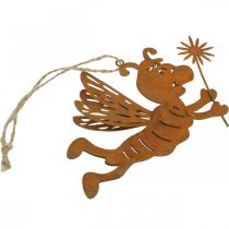 Artikel Bij om roest deco metalen zomerdecoratie op te hangen 12cm 6st