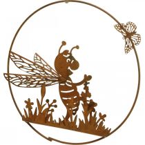 Artikel Decoratieve bij van metaal roest tuindecoratie om op te hangen Ø14cm 4 stuks
