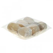 Artikel Houten eieren Decoratieve eieren Hangende natuurlijke paaseieren Paasdecoratie H8cm 6 stuks