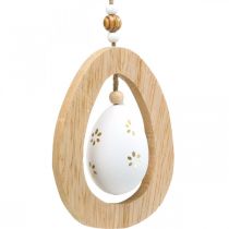 Artikel Paasei om op te hangen met patroon eieren Paasdecoratie H12cm 3 st