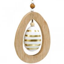 Paasei om op te hangen met patroon eieren Paasdecoratie H12cm 3st