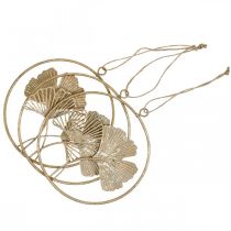 Artikel Ginkgo decoratieve gouden hangers, vintage metalen decoratie, Ø16cm, set van 3, wanddecoratie