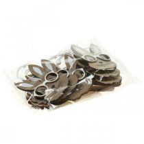 Artikel Houten hanger konijn met bril wortel bruin beige 4×7,5cm 9st
