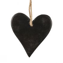 Artikel Hangdecoratie leisteen hart decoratieve harten zwart 10,5 cm 4st