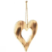Artikel Houten harten decoratieve hanger hart in hart gevlamd 15×15cm 4st