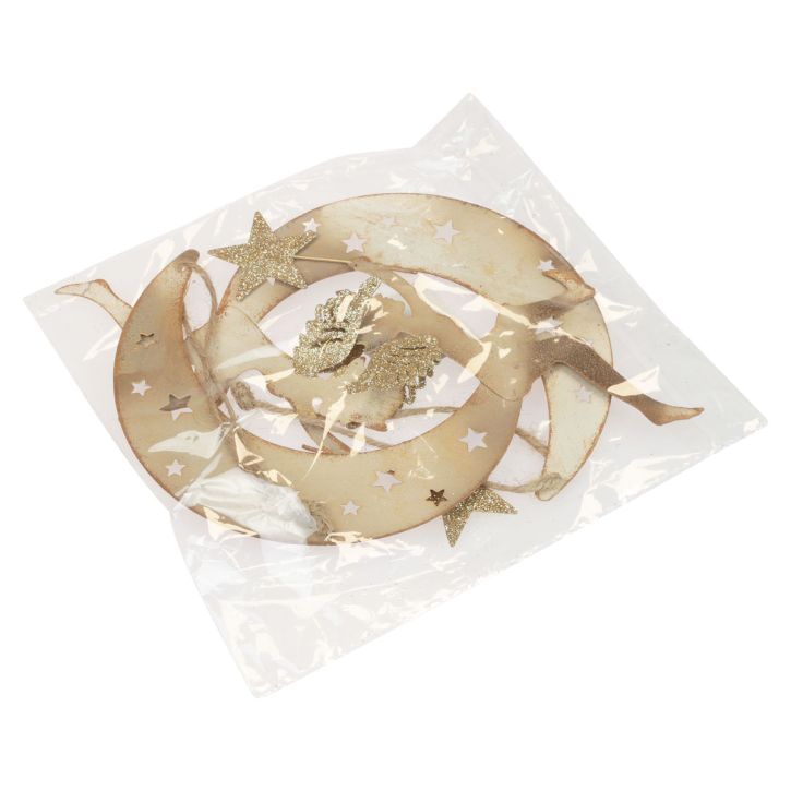 Artikel Engel hanger ster kerstdecoratie om op te hangen H19cm 2 stuks