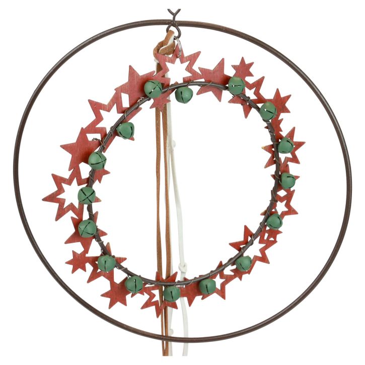 Artikel Hangdecoratie Kerstdecoratie ring metaal hout vintage Ø19cm