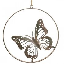 Wanddecoratie vlinder decoratie metaal ring roos Ø38cm
