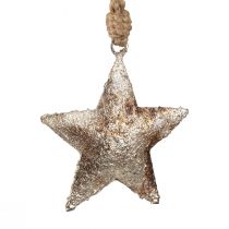 Artikel Hangdecoratie decoratie ster Kerst metaal zilver 11cm 3 st