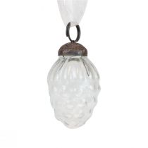 Artikel Kerstdecoraties glazen decoratieve hangers glazen kegels 3×4,5 cm 12 st