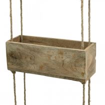 Plantenbakken aan een touw, hangende plank om te planten, houtdecoratie natuurlijke kleuren L98cm B30cm
