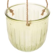 Artikel Hangende glazen pot, decoratieve glazen pot, retrostijl, groen/bruin, 14,5 cm, 2 stuks