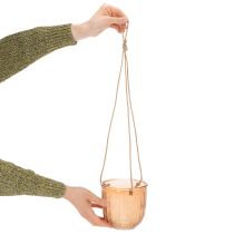 Artikel Hangende glazen pot, decoratieve glazen pot, retrostijl, groen/bruin, 14,5 cm, 2 stuks