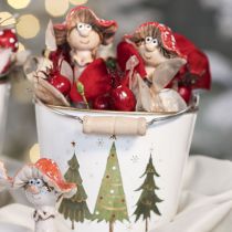 Artikel Rozenbottels kunstdecoratieve takken met 7 vruchten donkerrood 48cm