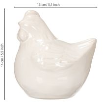 Artikel Kippenfiguurtje, glanzend geglazuurd, voor moderne woondecoratie, 17 cm, 2 stuks