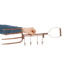 Artikel Roestige metalen haakrail, decoratieve hooivork, tuindecoratie, 4 haken, 62 cm