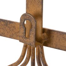 Artikel Haakrail voor tuingereedschap, tuindecoraties, hark, spade en schoffel; metalen kapstok van roestig metaal, L33,5cm